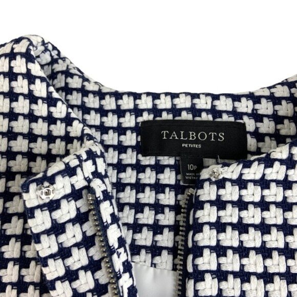 Talbots Blue and White Textured Blazer. - Picture 3 of 6